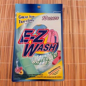 E-Z Wash Laundry Sheets - Travel - 17 Loads - HE & standard washers - NIP